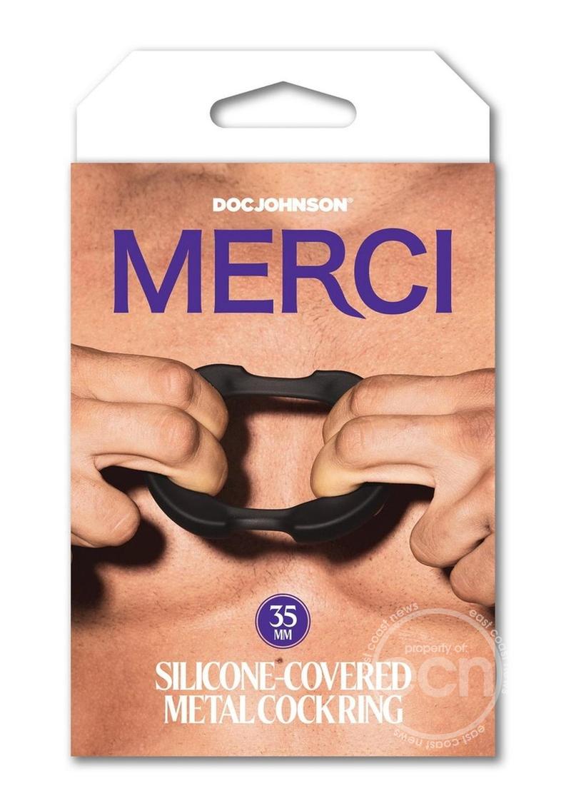 Merci Silicone Covered Metal Cock Ring 35mm