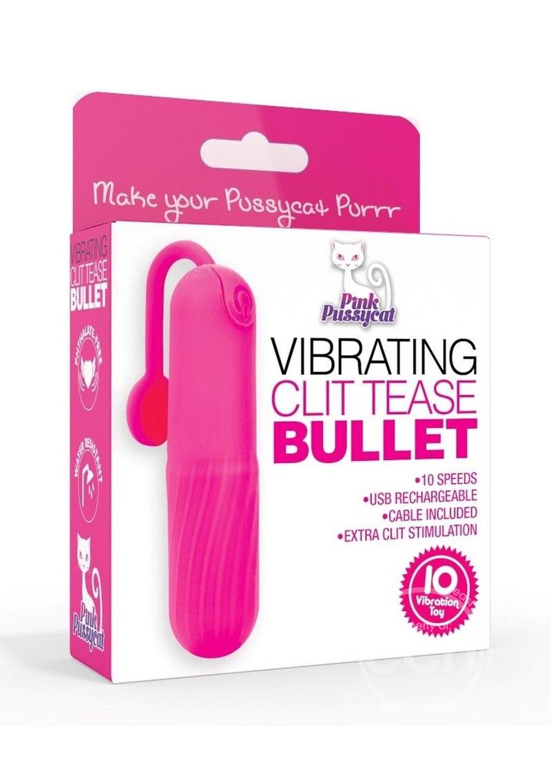 Pink Pussycat Vibrating Clit Tease Rechargeable Silicone Stimulator