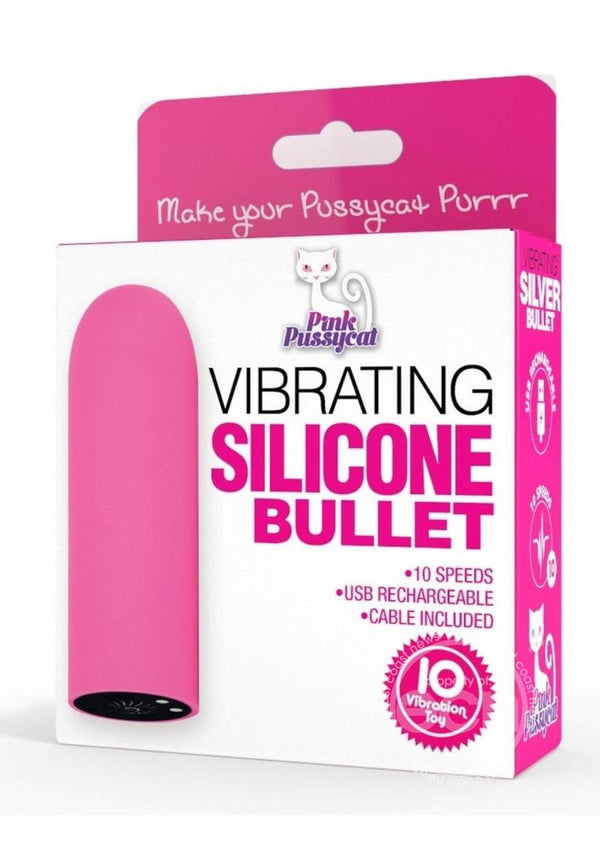 Pink Pussycat Vibrating Silicone Bullet