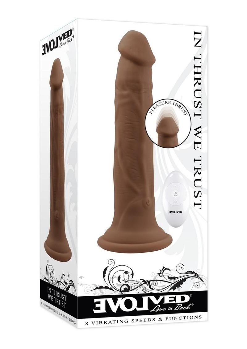 In Thrust We Trust Rechargeable Silicone Dildo with Remote Control