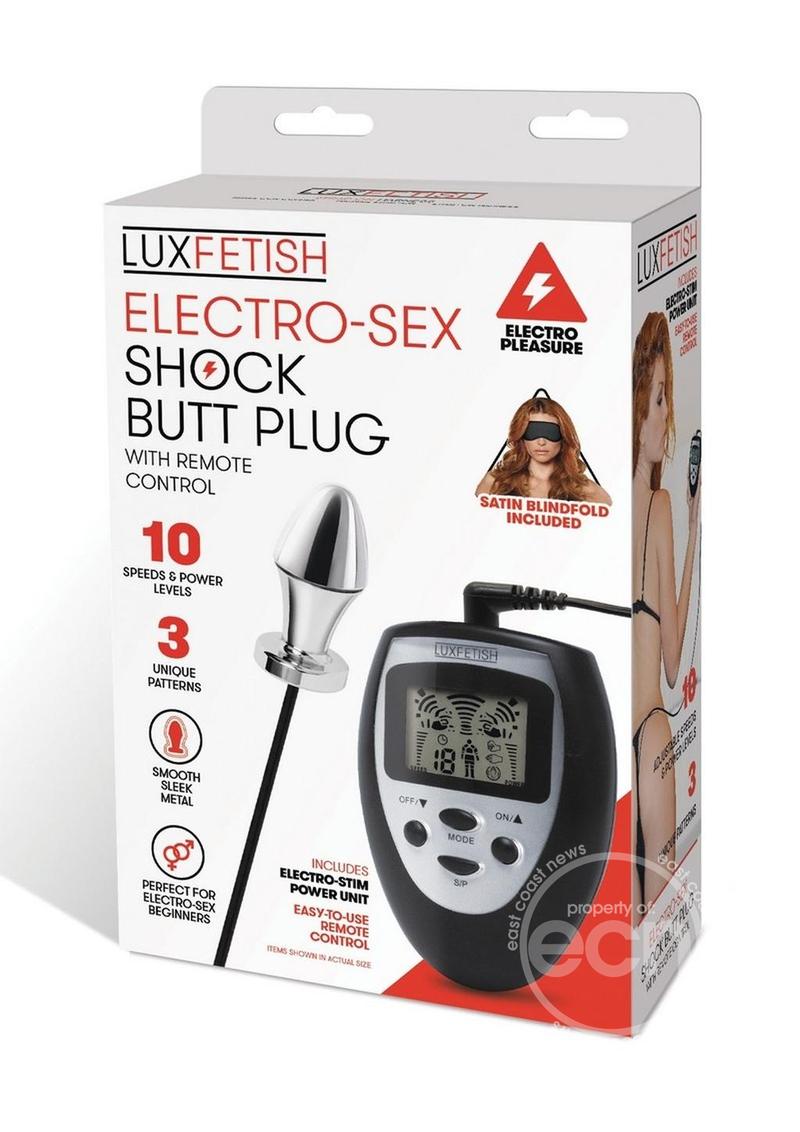 Lux Fetish Electro Sex Shock Butt Plug with Remote Control