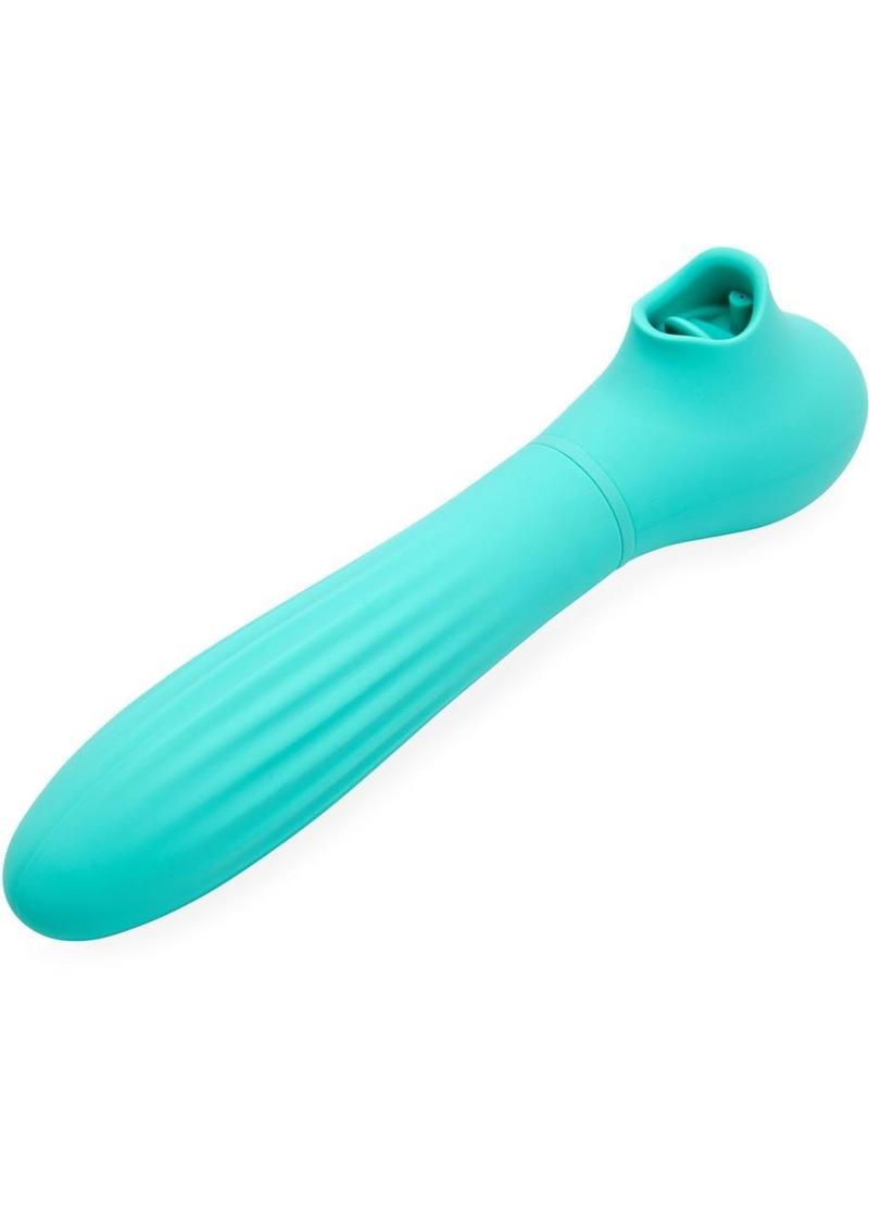 Nu Sensuelle Daisy Rechargeable Silicone Triple Action Thrusting Tongue Suction Vibrator