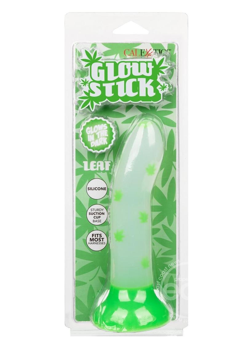 Glow Stick Leaf Silicone Glow in the Dark Dildo with Suction Base