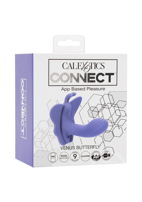 CalExotics Connect Venus Butterfly Rechargeable Silicone App Compatible Stimulator with Remote