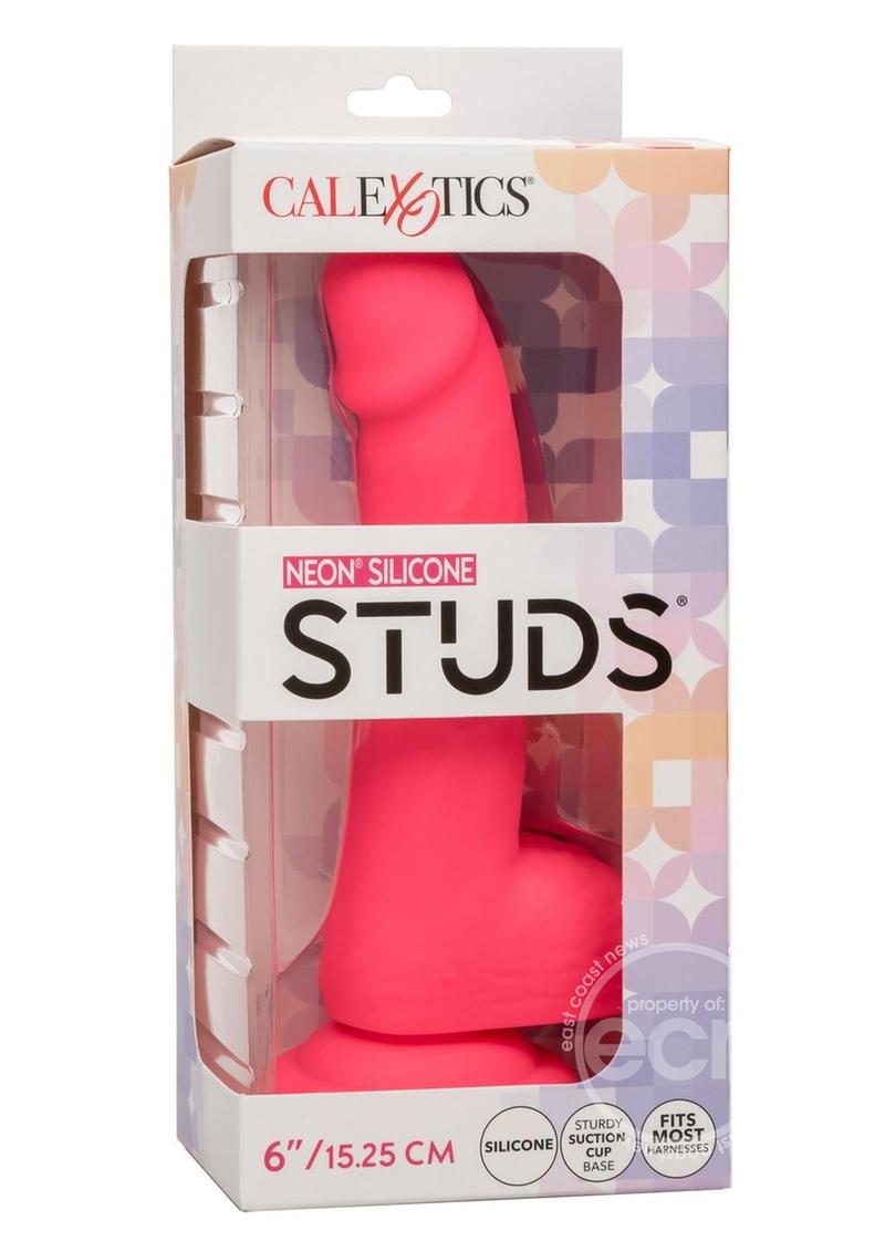 Neon Silicone Studs Dildo 6in