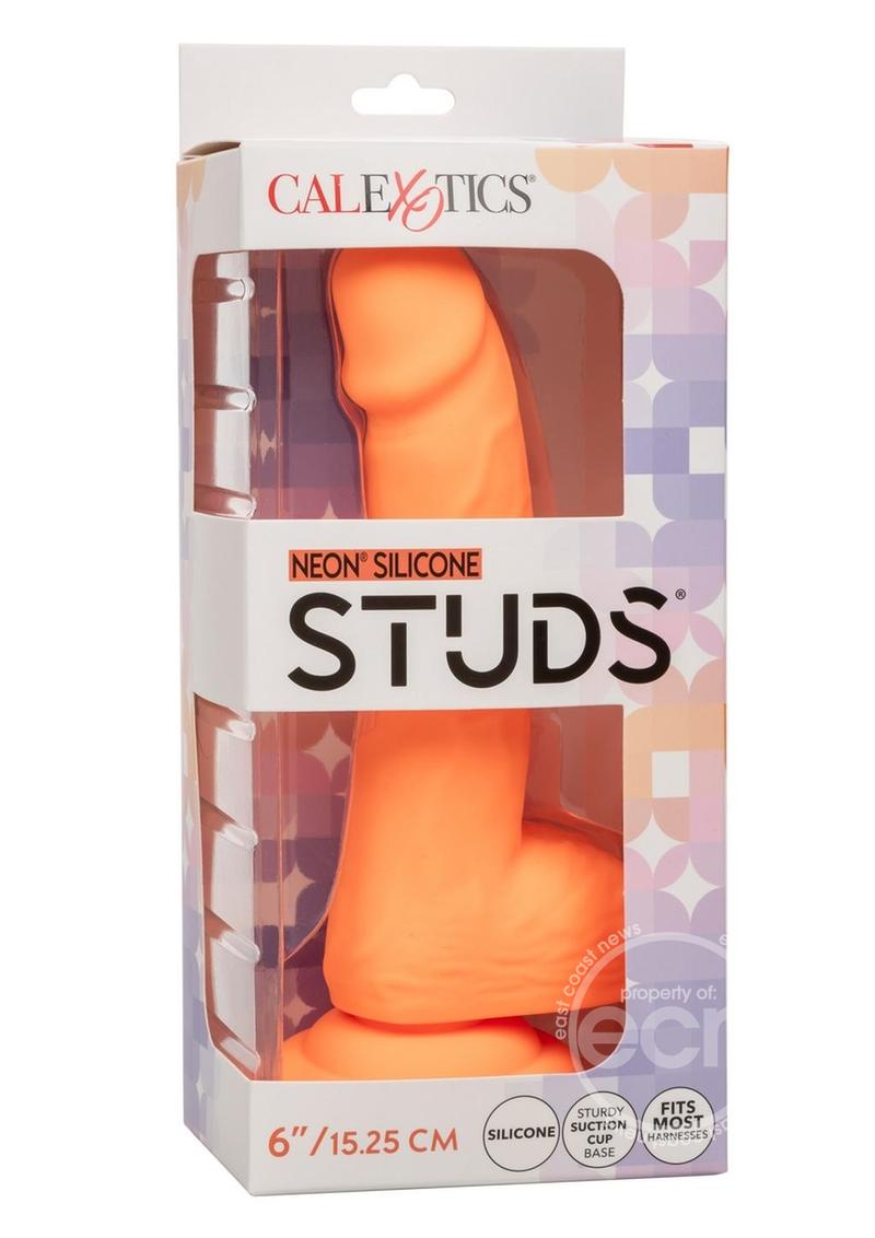 Neon Silicone Studs Dildo 6in