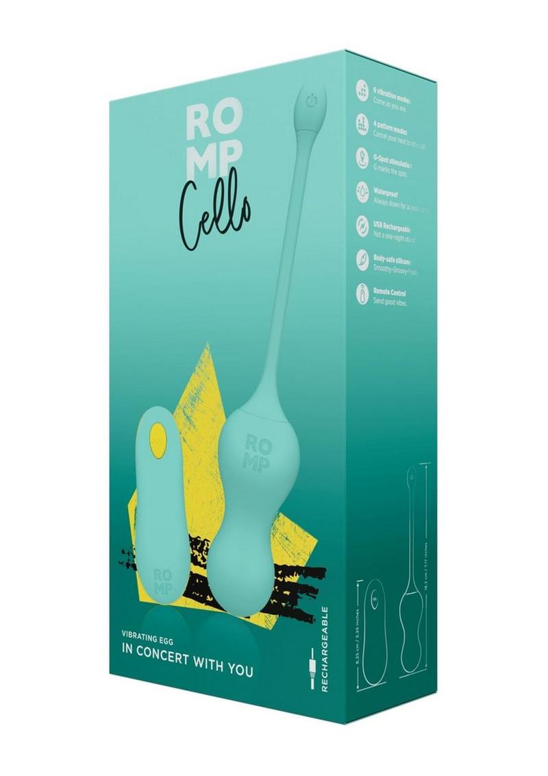 Romp Cello Rechargeable Silicone Vibrating Egg with Remote