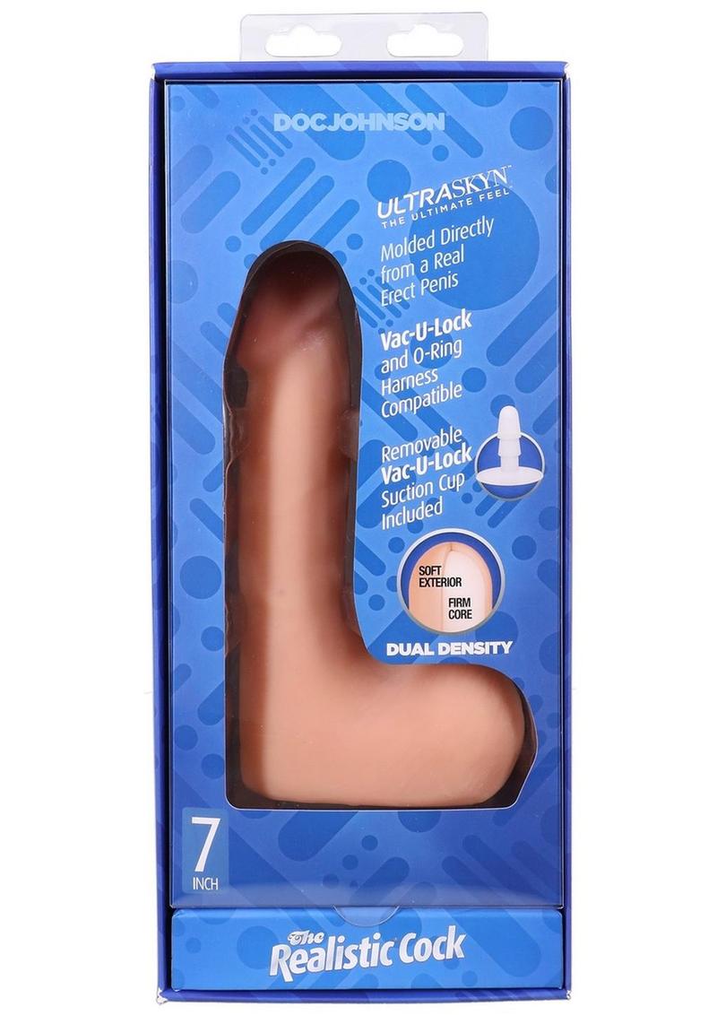 The Realistic Cock with Balls Ultraskyn Removable Vac-U-Lock Suction Cup 7in