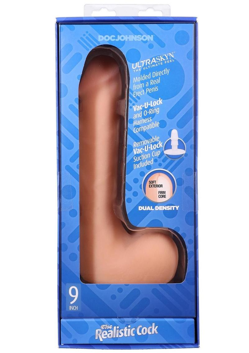 The Realistic Cock with Balls Ultraskyn Removable Vac-U-Lock Suction Cup 9in