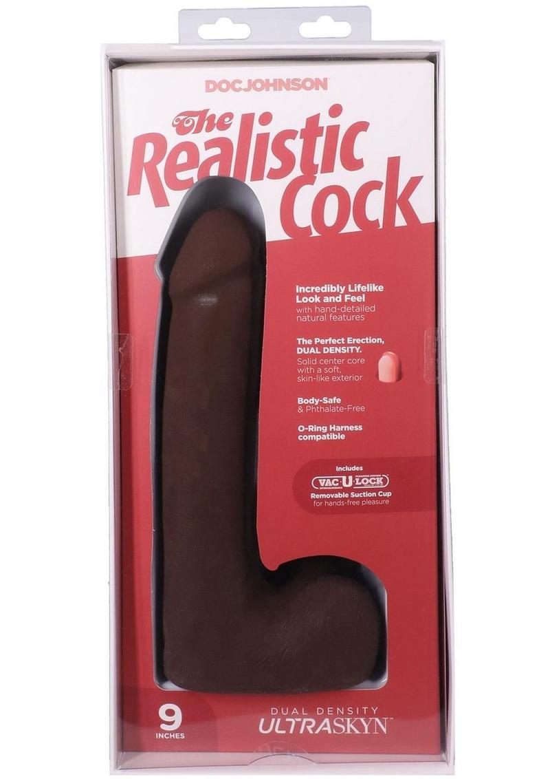 The Realistic Cock with Balls Ultraskyn Removable Vac-U-Lock Suction Cup 9in