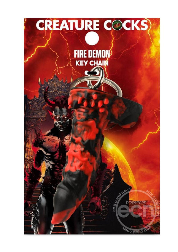 Creature Cocks Fire Demon Keychain