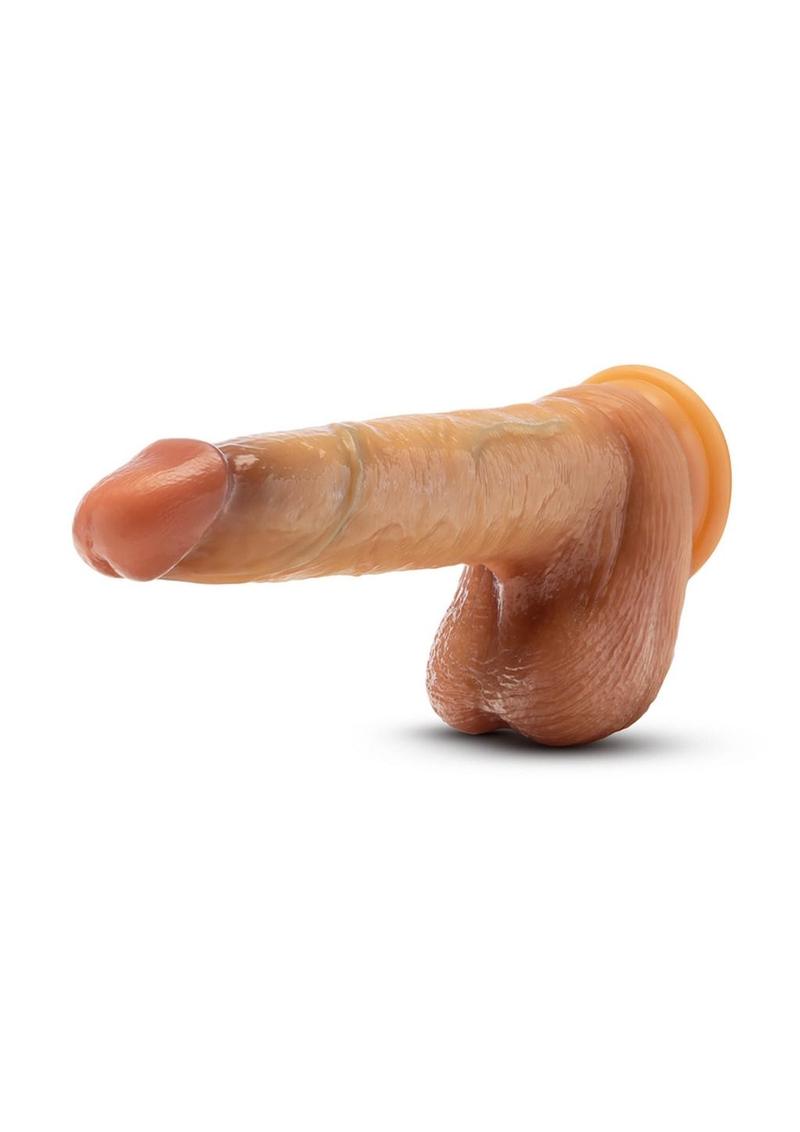 Renaissance Davinci Silicone Sliding Foreskin Dildo with Squeezable Balls 8in