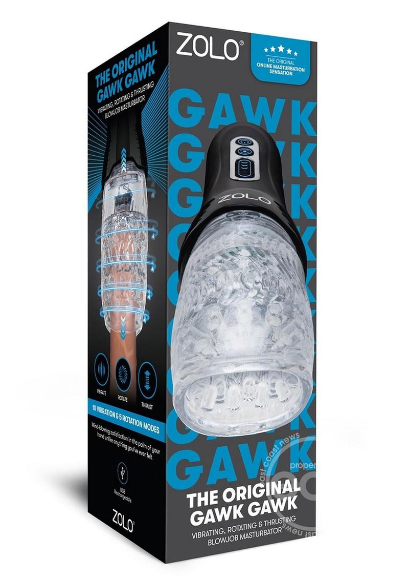 Zolo The Original Gawk Gawk Rechargeable Silicone Vibrating Deep Throat Blowjob Masturbator