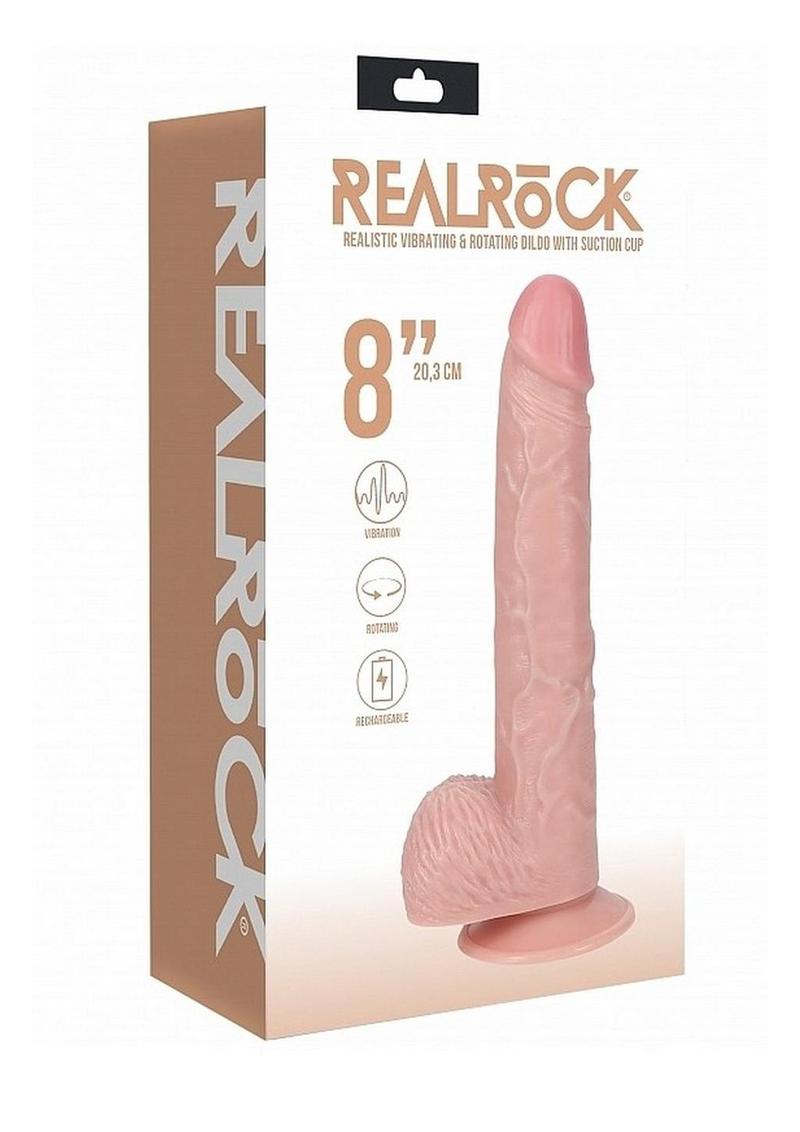RealRock Vibrating and Rotating Cock with Balls Regular Straight 8in