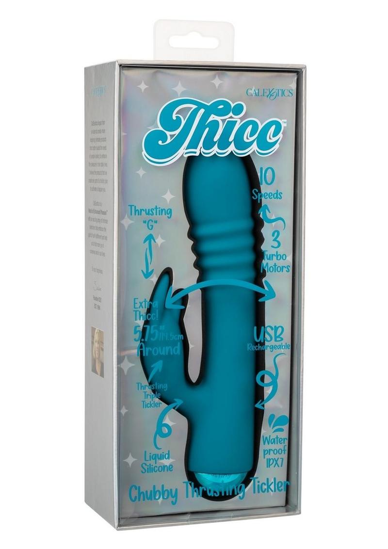 Thicc Chubby Thrusting Tickler Rechargeable Silicone Rabbit Vibrator