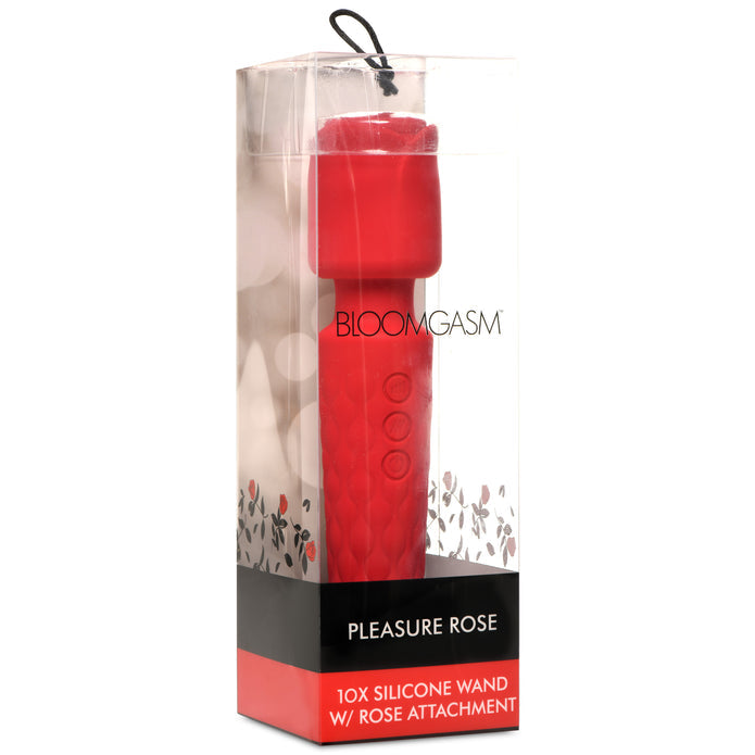 Bloomgasm Pleasure Rose 10X Silicone Wand W/ Rose Attachment