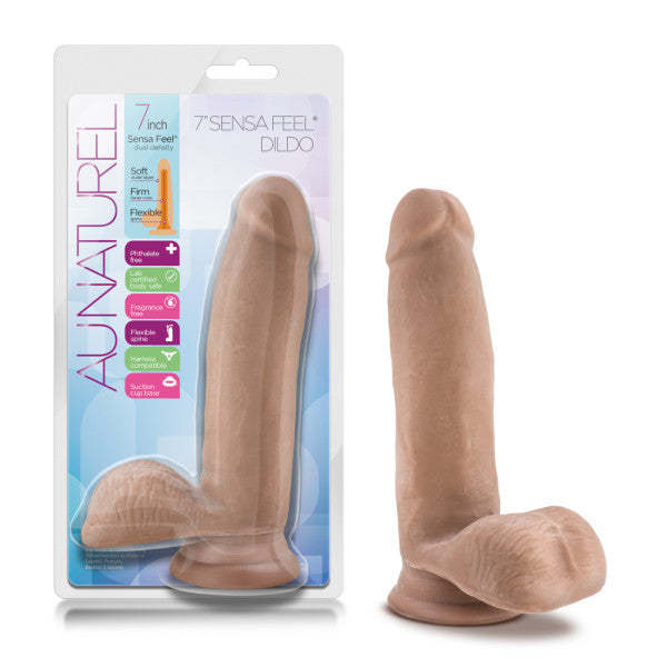 Au Naturel Sensa Feel Dildo with Balls 7in