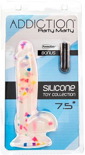 Addiction Party Marty Silicone Dildo with Balls 7.5in