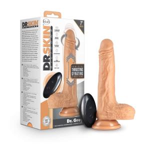 Dr. Skin Platinum Collection Silicone Rechargeable Thrusting Dildo with Remote Control