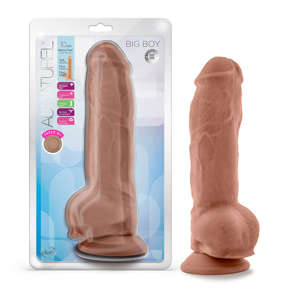 Au Naturel Big Boy Dildo With Balls 10in