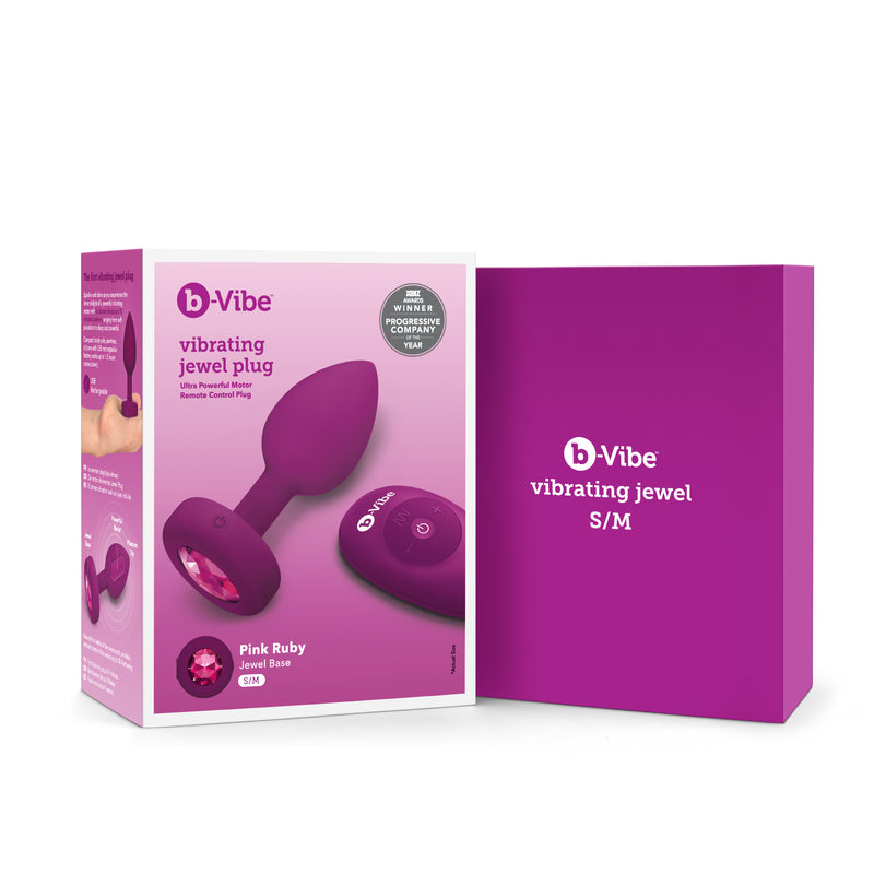 B-Vibe Vibrating Jewel Plug Rechargeable Silicone Anal Plug with Remote