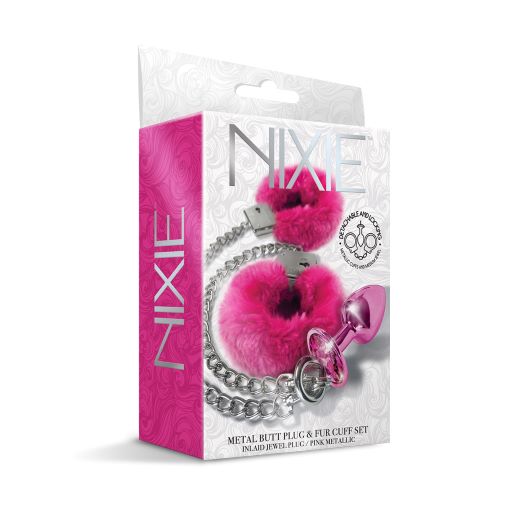 Nixie Metal Plug and Cuff Set w/ Detachable and Locking Handcuffs