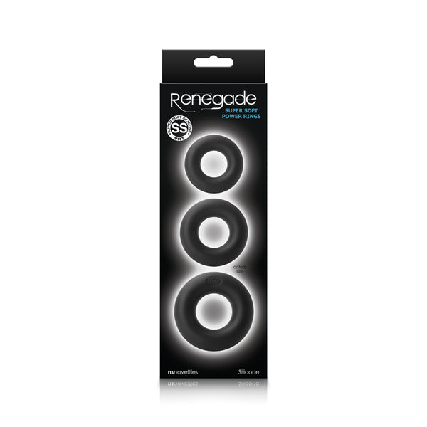 Renegade Super Soft Silicone Power Rings Cock Rings (Set of 3)