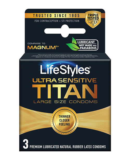 Lifestyles Condom Ultra Sensitive Titan 3 Pack