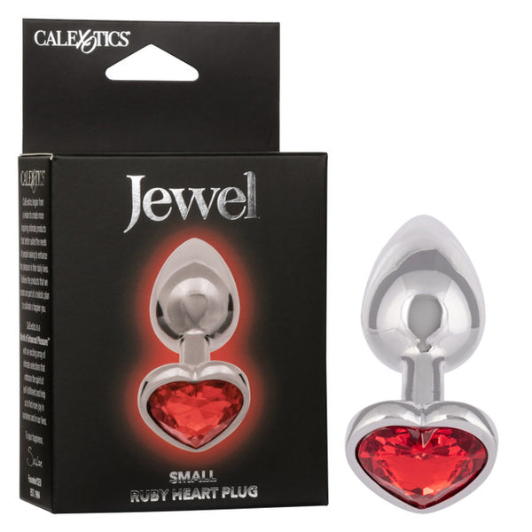 Jewel Ruby Heart Aluminum Anal Plug