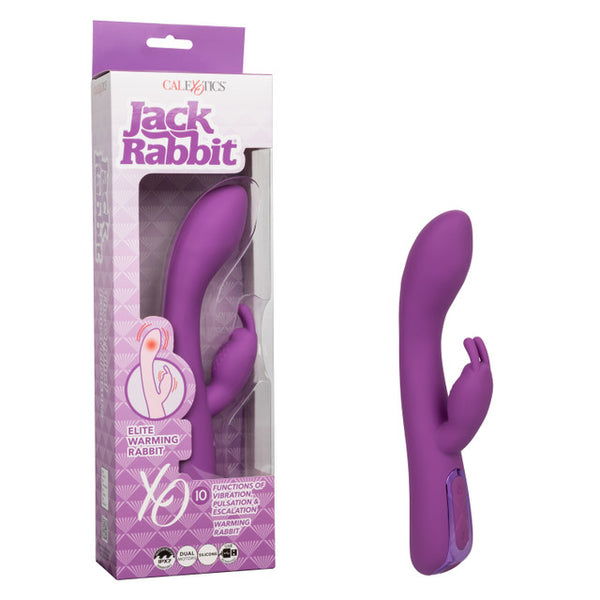 Jack Rabbit Elite Warming Rabbit Rechargeable Silicone Vibrator with Clitoral Stimulator