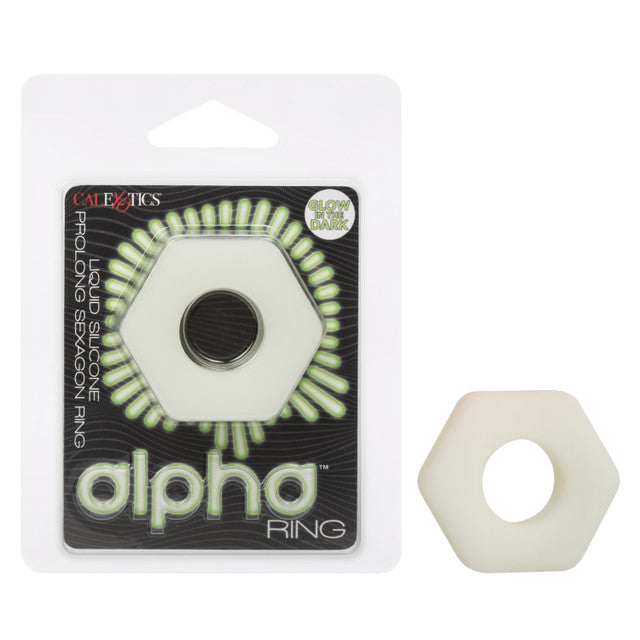 Alpha™ Glow-In-The-Dark Liquid Silicone Prolong Sexagon Ring