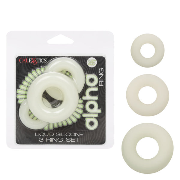 Alpha™ Glow-In-The-Dark Liquid Silicone 3 Ring Set