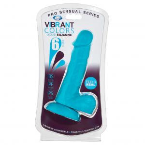 Vibrant Colors Liquid Silicone Dildo 6in