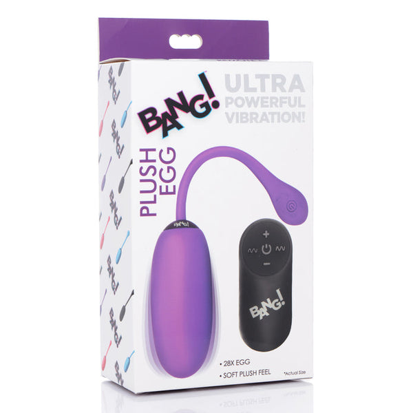 Bang! 28x Plush Silicone Rechargeable Egg with Remote Control