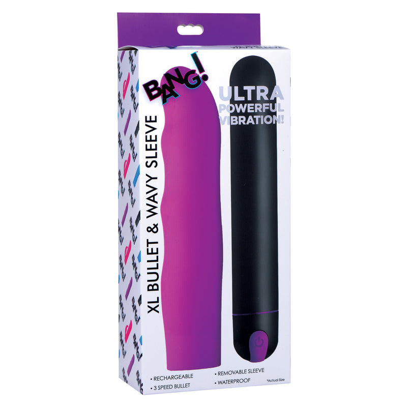 Bang! XL Bullet and Wavy Silicone Sleeve Set