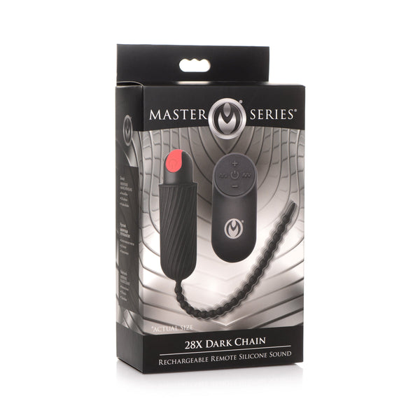 Master Series 28X Dark Chain Rechargeable Silicone Remote Control Urethral Sounding Chain