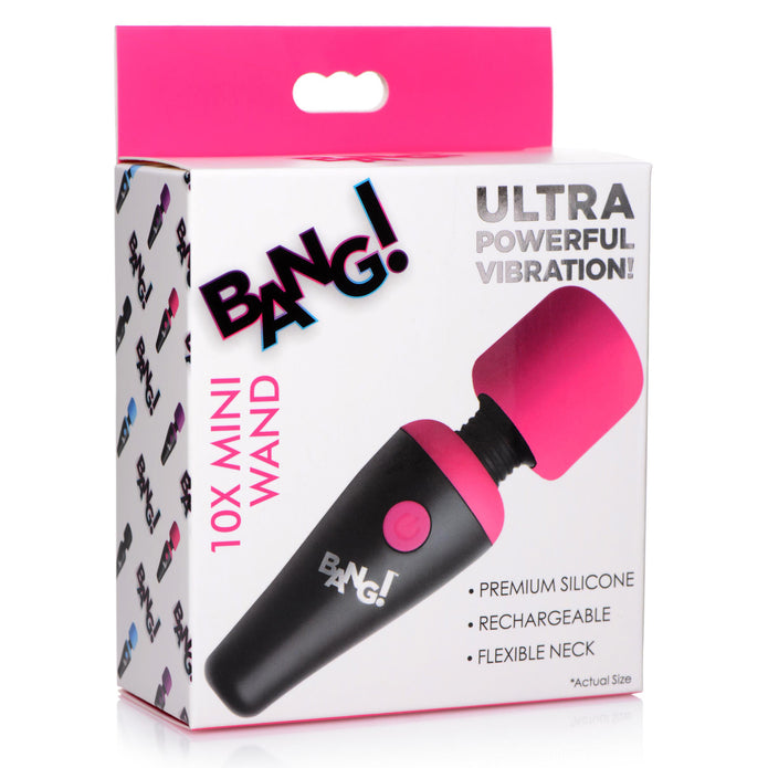 Bang! 10X Vibrating Mini Rechargeable Silicone Wand Massager