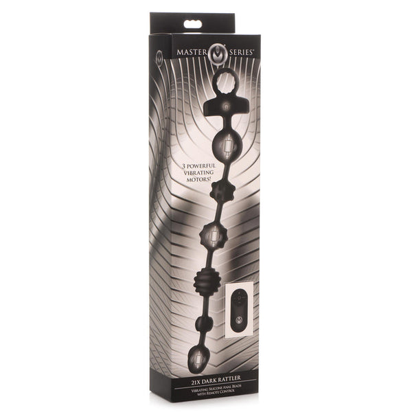 Master Series 10X Dark Rattler Vibrating Silicone Anal Beads w/ Remote