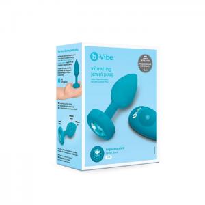 B-Vibe Vibrating Jewel Plug Rechargeable Silicone Anal Plug with Remote