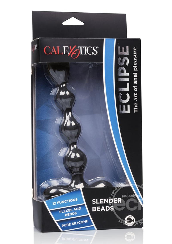 Eclipse Slender Beads - Silicone Flexible USB Rechargeable Anal Beads Probe Waterproof 7in