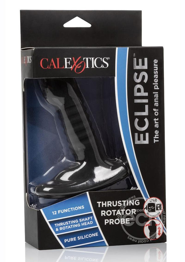 Eclispe Thrusting Rotator Probe - Silicone Rechargeable Vibrating Butt Plug with Remote Control