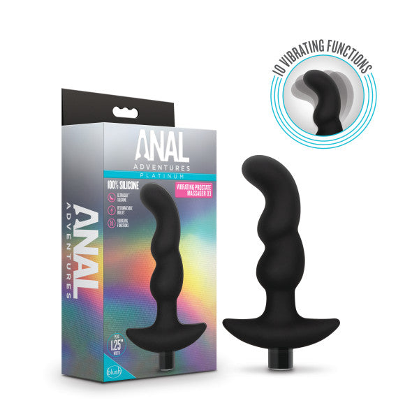 Anal Adventures Platinum Silicone Rechargeable Vibrating Prostate Massager